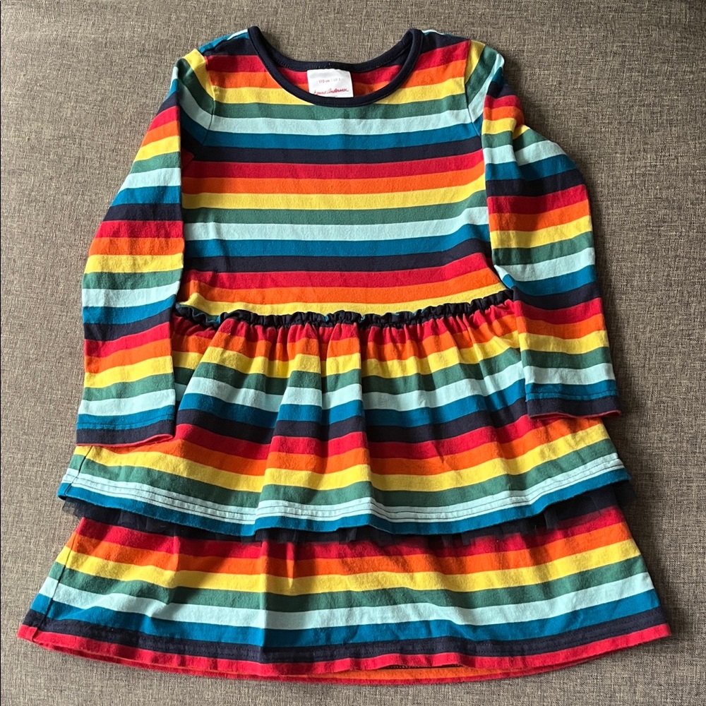 Hanna Anderson Colorful Striped Kids Dress: size 5